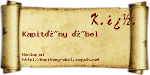 Kapitány Ábel névjegykártya