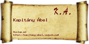 Kapitány Ábel névjegykártya